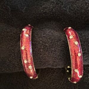 Costume:  Elegant Red Enamel and Gold Bracelet With Extra Sparkle